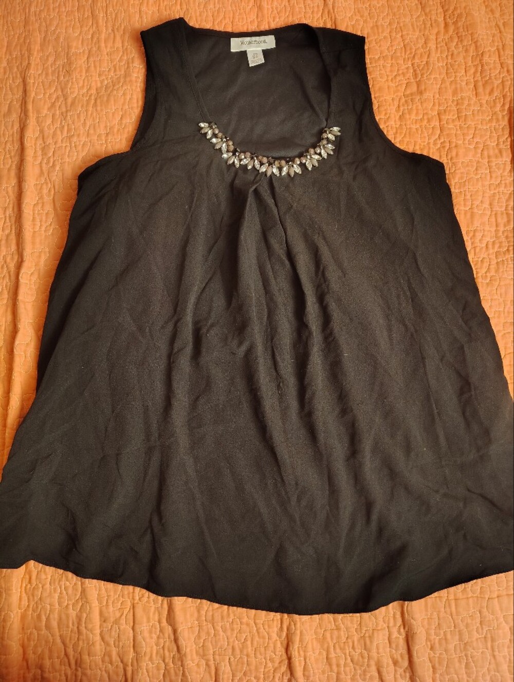 Motherhood Black Embellished Maternity Top
